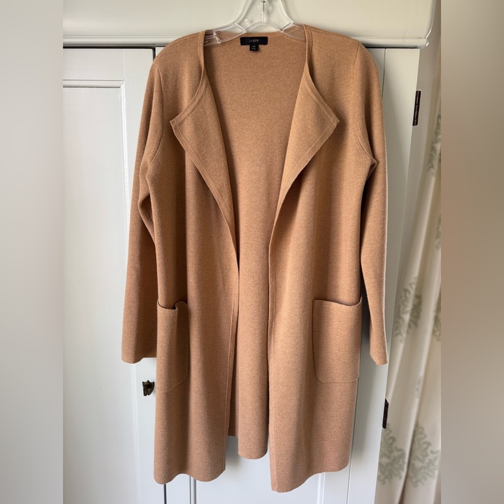 J.Crew XS long knit cardigan in camel
